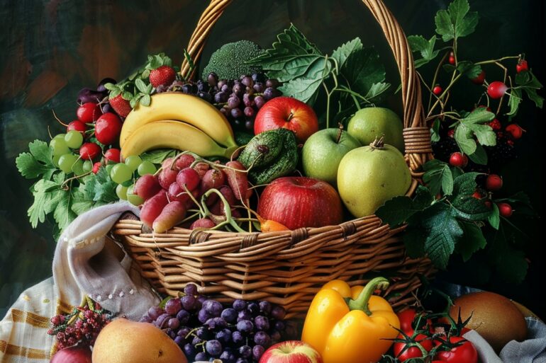Φυτικές Ίνες: Εικόνα με τροφές πλούσιες σε φυτικές ίνες, για μια υγιεινή διατροφή.